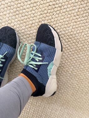 Marc Cain Navy and Mint Knit Kids Sneakers